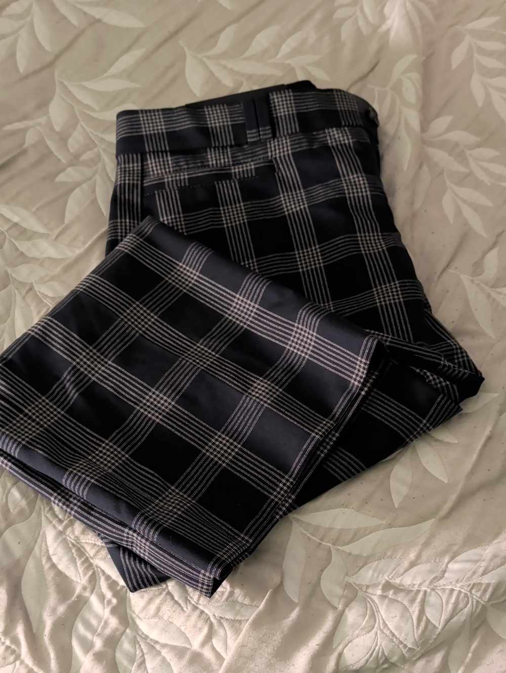 Ladies Black Plaid Dress Pants